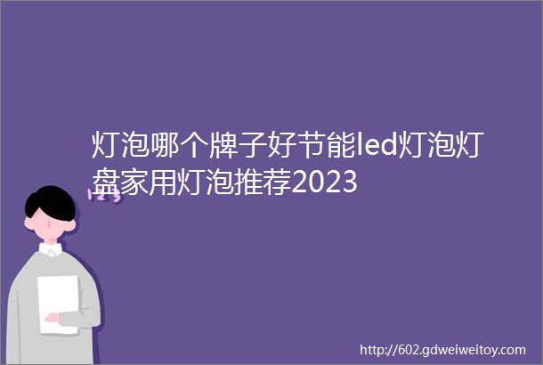 灯泡哪个牌子好节能led灯泡灯盘家用灯泡推荐2023